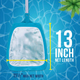Swimming Pool 6 Foot Leaf Skimmer Net with 4 Deluxe Aluminum Pole Sections, Ultra Fine Mesh Netting, Clean Fine Debris, Pool Spa Pond