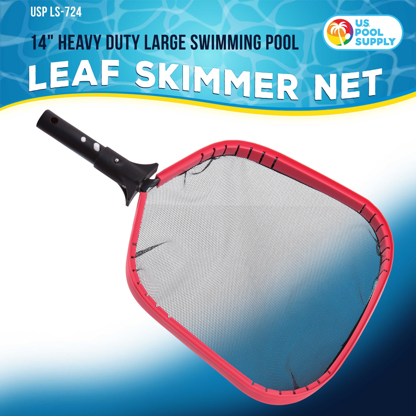 Professional Heavy Duty Large Swimming Pool Leaf Skimmer Net - Strong Reinforced Aluminum Frame for Faster Cleaning & Debris Pickup