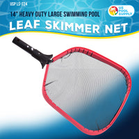 Professional Heavy Duty Large Swimming Pool Leaf Skimmer Net - Strong Reinforced Aluminum Frame for Faster Cleaning & Debris Pickup