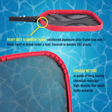 Professional Heavy Duty Large Swimming Pool Leaf Skimmer Net - Strong Reinforced Aluminum Frame for Faster Cleaning & Debris Pickup