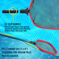 Professional Heavy Duty Large Swimming Pool Leaf Skimmer Net - Strong Reinforced Aluminum Frame for Faster Cleaning & Debris Pickup