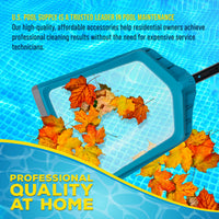 Pool Skimmer Net - Pool Leaf Skimmer Net, Fine Mesh Netting, Rubber Scoop Edge, Aluminum Pole Handle, Skim Surface Leaves