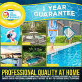 Pool Skimmer Net - Pool Leaf Skimmer Net, Fine Mesh Netting, Rubber Scoop Edge, Aluminum Pole Handle, Skim Surface Leaves