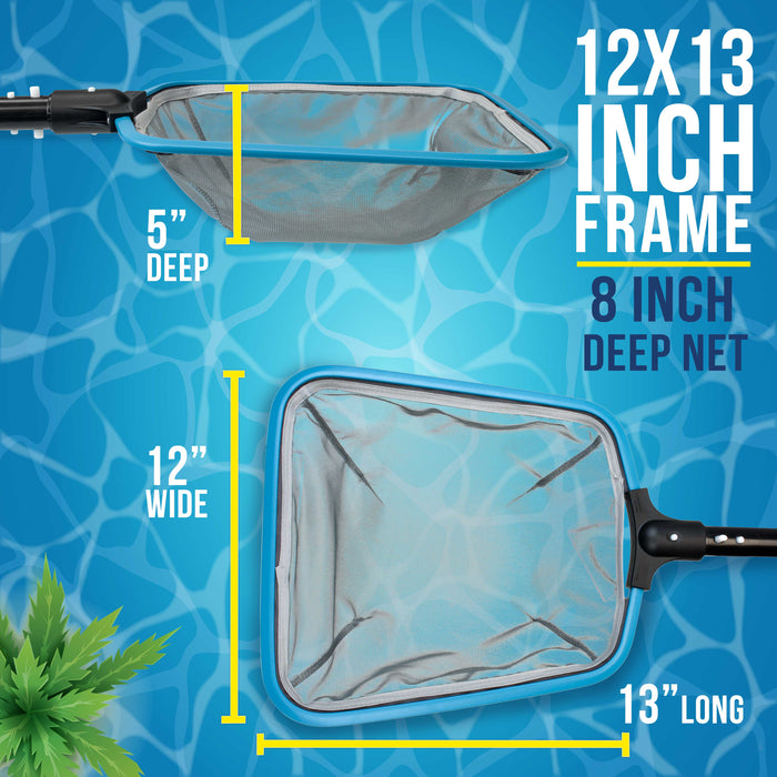 U.S. Pool Supply Swimming Pool Leaf Skimmer Net with 13" Strong Reinforced Aluminum Frame - 5" Deep Ultra Fine Mesh Netting, Clean Finest Debris, Spas