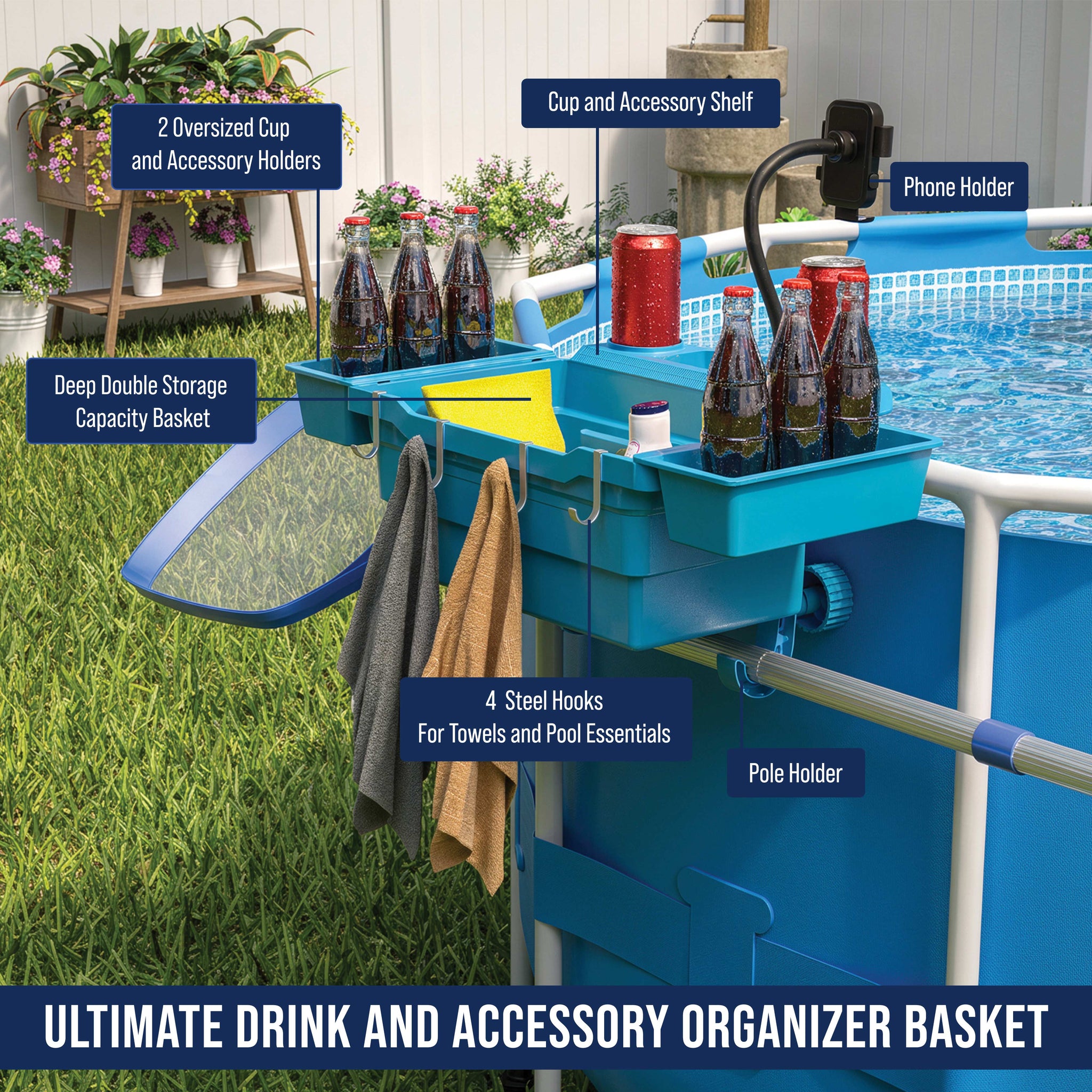 Poolside Storage Basket, Extra-Large - Above Ground Pool