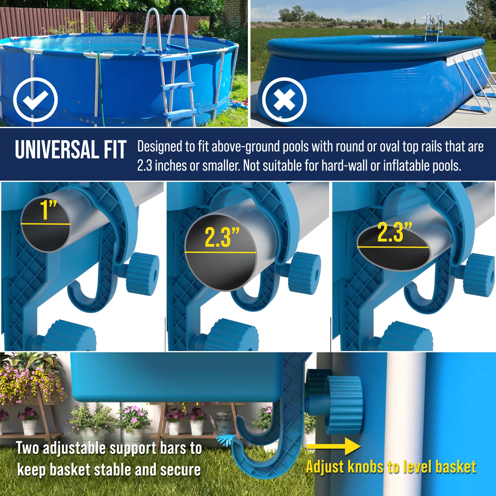 Poolside Storage Basket, Extra-Large - Above Ground Pool