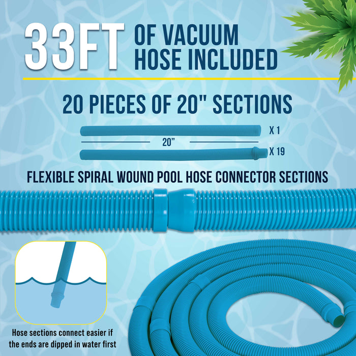 U.S. Pool Supply Octopus Professional Automatic Pool Vacuum Cleaner & Hose Set - Powerful Suction, Removes Swimming Pool Debris, Cleans Floors, Walls