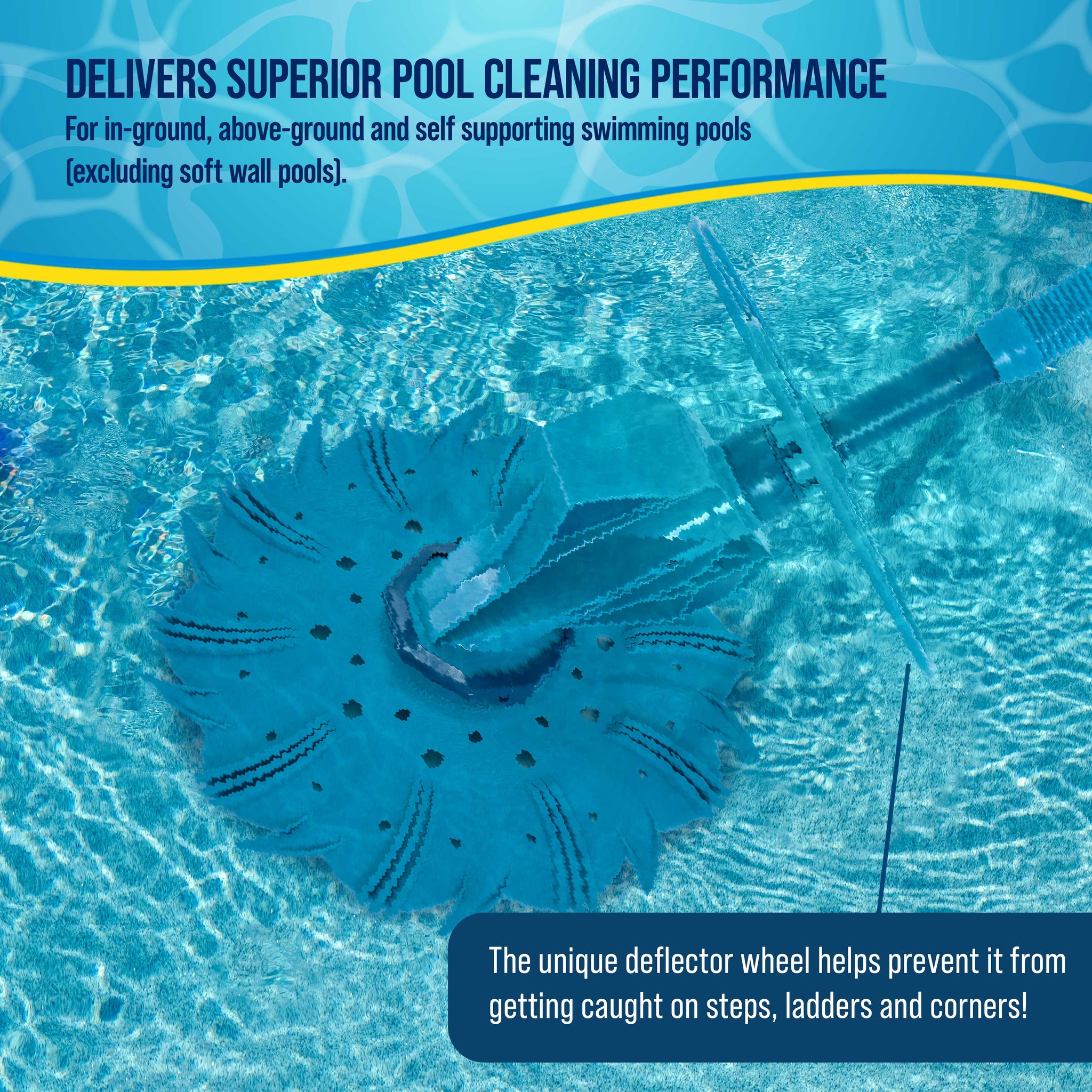 Octopus Professional Automatic Pool Vacuum Cleaner & Hose Set - Powerful Suction, Removes Swimming Pool Debris, Cleans Floors, Walls