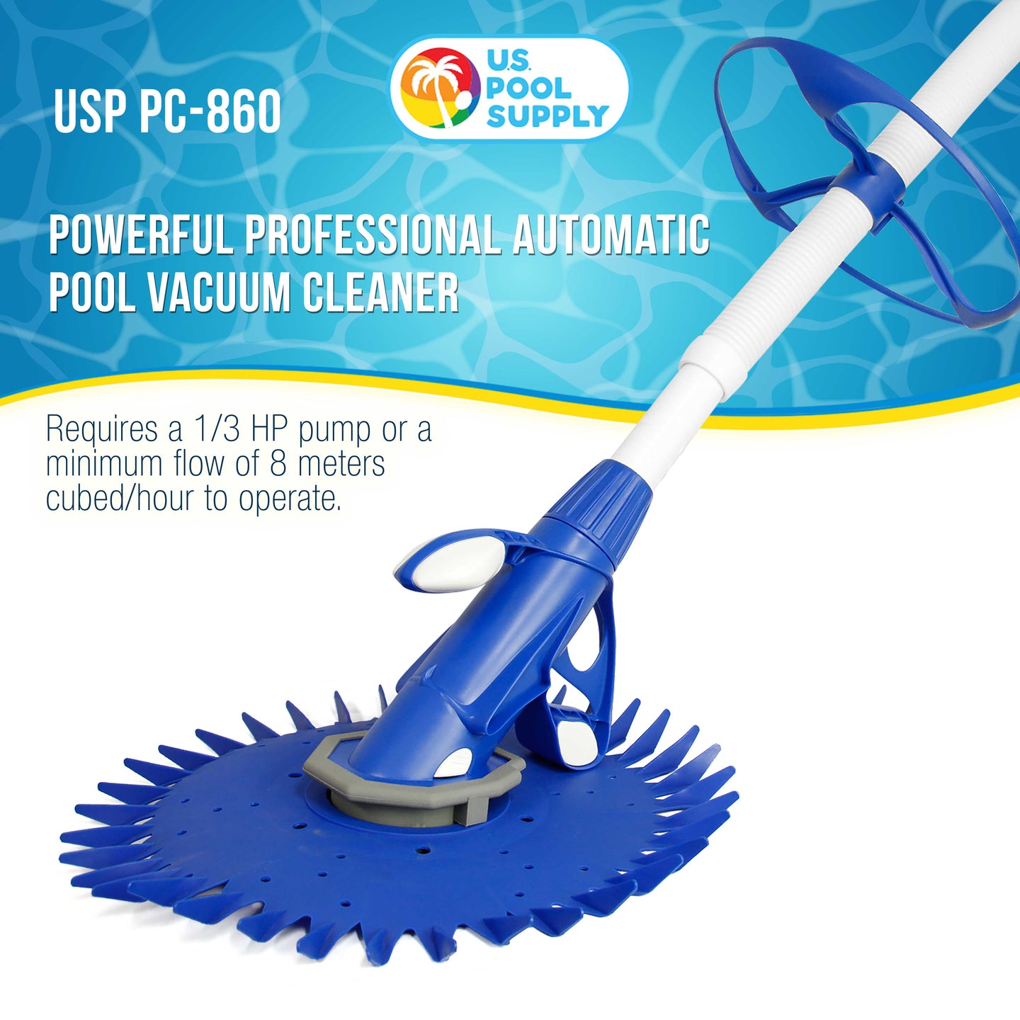 Professional Automatic Pool Vacuum Cleaner - Powerful Suction that Removes Swimming Pool Debris, Cleans Floors, Walls and Steps