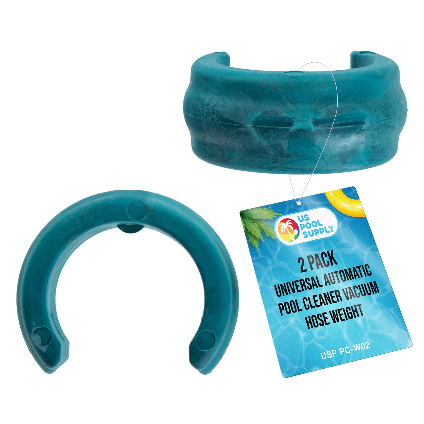 Universal Automatic Pool Cleaner Vacuum Hose Weight, Blue, 2 Pack - Universally Fits Most Swimming Pool Vacuum Hoses - Compatible with Octopus Series, Baracuda, Kreepy Krauly