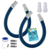 1.5" Heavy-Duty Above Ground Pool Hose Replacement Kit - 2 Durable 3 Foot Hoses, 2 Connection Adapters, 4 Clamps - Compatible with Intex Pool Filter Pumps