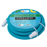1-1/2" x 25 Foot Professional Above Ground Swimming Pool Vacuum Hose with Swivel Cuff - Removable Cuff, Cut to Fit - Filter Pumps