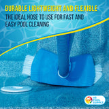 1-1/2" x 25 Foot Professional Above Ground Swimming Pool Vacuum Hose with Swivel Cuff - Removable Cuff, Cut to Fit - Filter Pumps