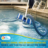 1-1/2" x 25 Foot Heavy Duty Spiral Wound Swimming Pool Vacuum Hose with Kink-Free Swivel Cuff, Flexible - Connect to Vacuum Heads