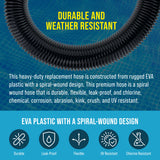 3 Foot Heavy-Duty Above Ground Pool Hose, 1.5" - Black Replacement Filter Connecting Hose, Flexible Spiral Wound EVA - Compatible with Intex for Pool Filter Pumps - Skimmer Pump