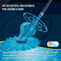 Professional 8 Piece Swimming Pool Vacuum Cleaner Hose Set, Blue & Gray - 40" Flexible Spiral Wound Connector Sections, 1.5" Cuffs