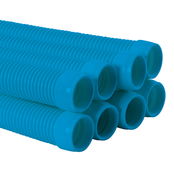 U.S. Pool Supply Professional 8 Piece Swimming Pool Vacuum Cleaner Hose Set, Teal - 40" Flexible Spiral Wound Connector Sections with 1.5" Cuffs