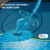 Professional 8 Piece Swimming Pool Vacuum Cleaner Hose Set, Teal - 40" Flexible Spiral Wound Connector Sections with 1.5" Cuffs