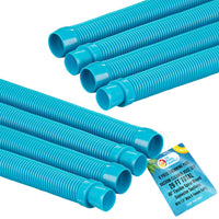 Professional 8 Piece Swimming Pool Vacuum Cleaner Hose Set, Teal - 40" Flexible Spiral Wound Connector Sections with 1.5" Cuffs