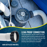 Above Ground Pool Hose Replacement 1.5" Diameter x 20" Long, Pack of 2 - Compatible with Intex Pool Filter Pump Hoses, Sand Filters, Saltwater Systems with 1,500 to 2,500 GPH