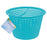 U.S. Pool Supply® Swimming Pool Teal Blue Plastic Skimmer Replacement Basket (Set of 2) - Skim Remove Leaves and Debris - 8" Top, 5.5" Bottom, 5" Deep - Not Weighted