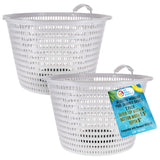 Weighted Inground Pool Skimmer Basket (Set of 2) - Skimmer Filter Basket, Skims Leaves – Replacement Compatible with Hayward SPX1070E, Prevent Pump Clogs - 8" Top, 5.5" Bottom, 5" Deep