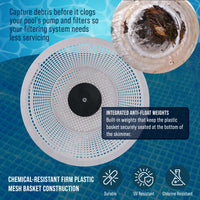 Weighted Inground Pool Skimmer Basket (Set of 2) - Skimmer Filter Basket, Skims Leaves – Replacement Compatible with Hayward SPX1070E, Prevent Pump Clogs - 8" Top, 5.5" Bottom, 5" Deep