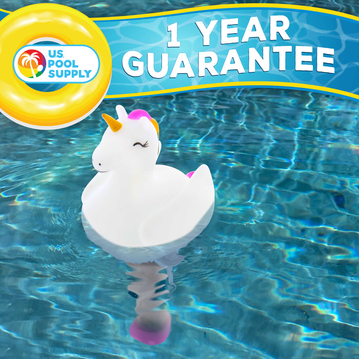 U.S. Pool Supply Floating Unicorn Thermometer - Easy to Read Temperature Display, Measures up to 120°F & 50°C, Swimming Pools, Spas, Kids Pools, Cute