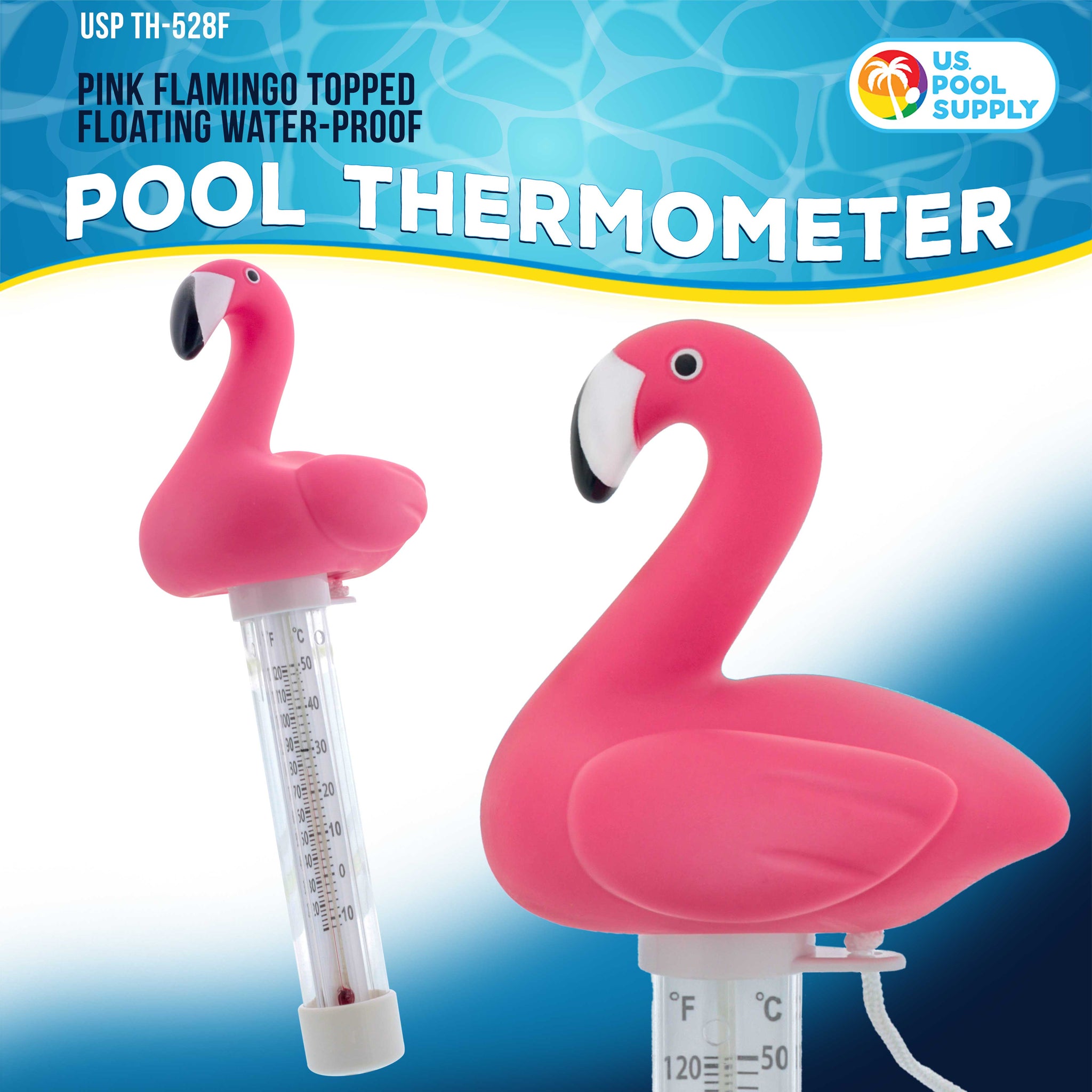 Floating Flamingo Thermometer - Easy to Read Temperature Display, Measures up to 120° Fahrenheit & 50° Celsius - Swimming Pools, Spas, Kids Pools