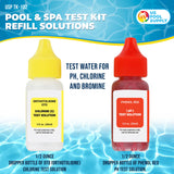 Swimming Pool & Spa Test Kit Refill Solutions, Test Water for pH, Chlorine and Bromine