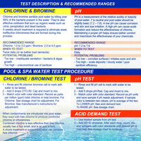 Swimming Pool & Spa Test Kit Refill Solutions, Test Water for pH, Chlorine and Bromine