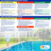 Premium 5-Way Swimming Pool & Spa Test Kit - Tests Water for pH, Chlorine, Bromine, Alkalinity, Acid Demand, Maintain Chemical Levels