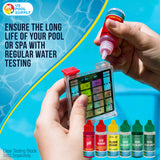 6 Bottle Refill Solution Pack for Premium 5-Way Swimming Pool & Spa Test Kit - pH Chlorine Bromine Alkalinity, Acid Demand Indicators