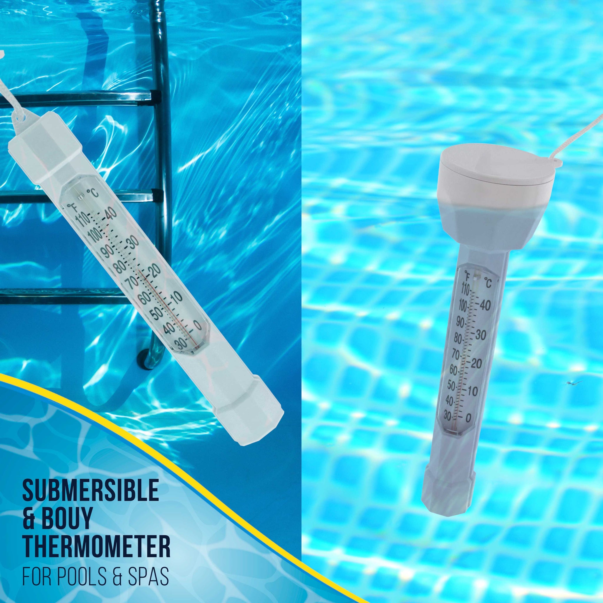 Floating Buoy Pool Thermometer with Jumbo Easy-To-Read Temperature Display