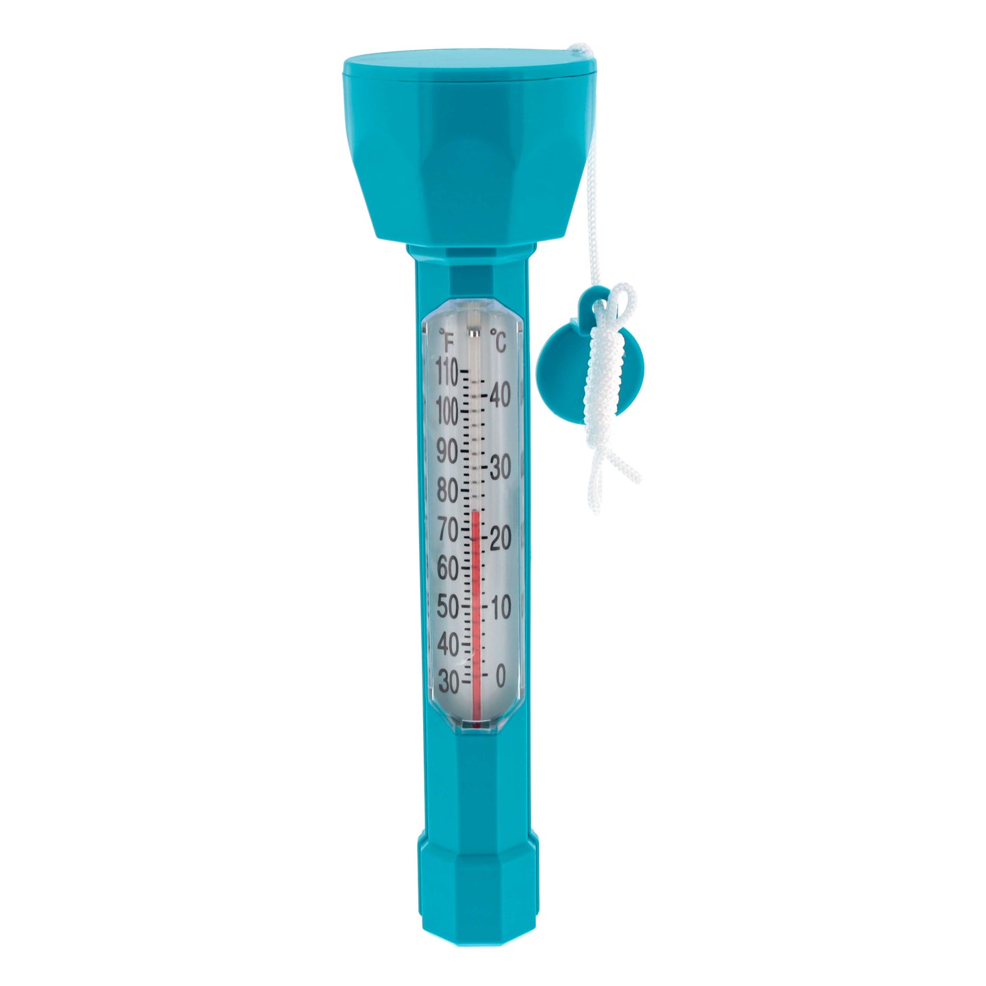 Floating Buoy Pool Thermometer with Jumbo Easy-To-Read Temperature Display, Teal Blue, Tether String - Up to 110° F, 40° C, Spa, Pond