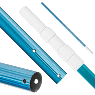 Professional 10-Foot Blue Anodized Aluminum Telescopic Swimming Pool Pole, Adjustable 3 Piece Expandable Step-Up, Attach Skimmer Nets