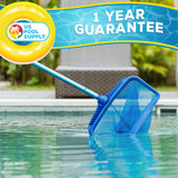 12 Foot Blue Anodized Aluminum Telescopic Swimming Pool Pole, Adjustable 3 Piece Expandable Step-Up - Attach Connect Skimmer Nets, Rakes, Brushes