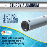 Professional 12-Foot Aluminum Telescopic Swimming Pool Pole, Adjustable 2 Piece Expandable Step-Up Length
