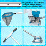 Professional 12-Foot Aluminum Telescopic Swimming Pool Pole, Adjustable 2 Piece Expandable Step-Up Length