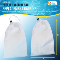 Replacement Pool Jet Vacuum Bag, 2 Pack - Universal Fit Leaf and Debris Collection Bags - Also Fits VC-358 Cleaner - Pool Maintenance