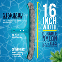 Deluxe Swimming Pool Maintenance Kit with Deluxe Jet Vacuum, 16" Floor & Wall Scrub Brush, Adjustable Telescopic Pole - Remove Debris