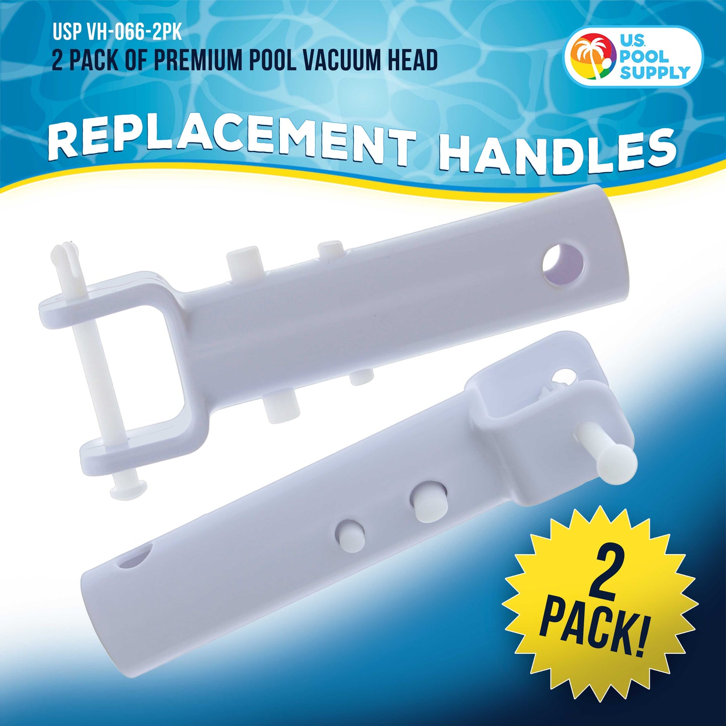 2 Premium Pool Vacuum Head Replacement Handles