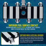 Manual Pool Vacuum Head for Inground Pools, Flexible, Extra-Wide, Weighted - 6 Weights, Connect 1.5" Hose, Metal Pole Handle - Swimming Cleaning Accessory Attachment, Vac Clean Debris