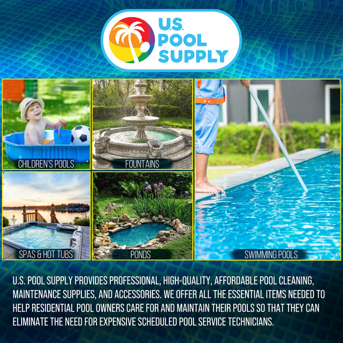 Manual Pool Vacuum Head for Inground Pools, Flexible, Extra-Wide, Weighted - 6 Weights, Connect 1.5" Hose, Metal Pole Handle - Swimming Cleaning Accessory Attachment, Vac Clean Debris