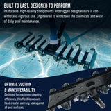 19" Manual Pool Vacuum Head for Inground Pools, Flexible, Extra-Wide, Weighted - Heavy-Duty, 10 Weights, 7 Lbs, Connect 1.5" Hose, Swivel Direction-Control Metal Pole Handle