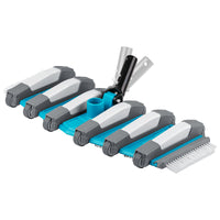 19" Heavy Duty Weighted Flexible Concrete Swimming Pool Vacuum Head with Side Brushes and Metal EZ Clip Handle - Professional Commercial Grade