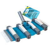 17.5" Heavy Duty Weighted Flexible Concrete Swimming Pool Vacuum Head with Side Brushes and EZ Clip Handle - Cleaning, Debris Removal