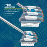 17.5" Heavy Duty Weighted Flexible Concrete Swimming Pool Vacuum Head with Side Brushes and EZ Clip Handle - Cleaning, Debris Removal