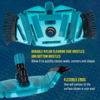 Professional 14" Rectangular Weighted Super Flexible Swimming Pool Vacuum Head with Side Brushes, Swivel Connection, Above & Inground
