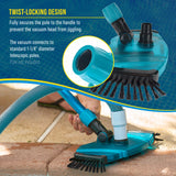 Professional 14" Rectangular Weighted Super Flexible Swimming Pool Vacuum Head with Side Brushes, Swivel Connection, Above & Inground